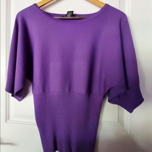 Sweater cropped fitted waist Butterfly sleeves